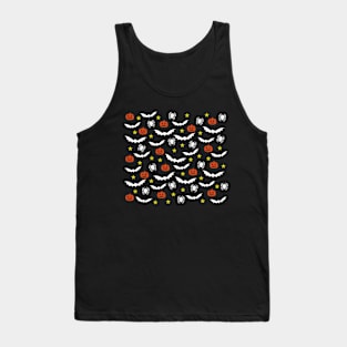 Halloween bats, pumpkin, spider and stars design Tank Top